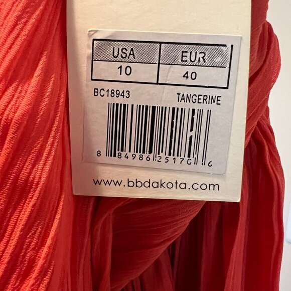 NWT BB Dakota Tangerine Garland Crepe Halter dress, Size 10 - Picture 15 of 16